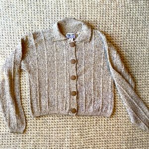 VINTAGE 90s Big City Cropped Knit Cardigan